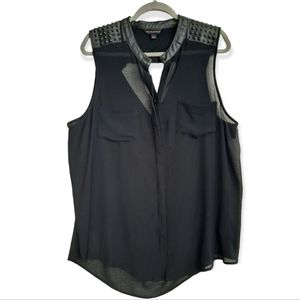 A Rock & Republic Sheer Dressy or Casual Studded Blouse size 1X